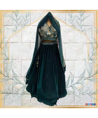 Gorgeous embroidered bottle green lehenga 2