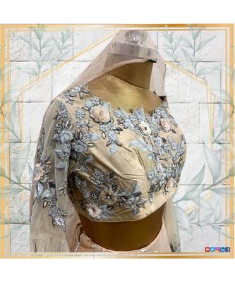 Gorgeous embroidered off shoulder designer lehenga 2