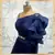 Designer one shoulder crop top with sequin lehenga