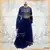 Blue embroidered crop top and layered lehenga