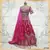 Premium leather work embroidered fushsia pink lehenga
