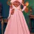 Pink embroidered georgette EVENING LONG GOWN