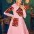 Pink embroidered georgette EVENING LONG GOWN