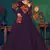 Purple embroidered georgette EVENING LONG GOWN