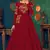 Red embroidered georgette EVENING LONG GOWN