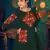 Green embroidered georgette EVENING LONG GOWN