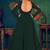 Green embroidered georgette EVENING LONG GOWN