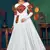 White embroidered georgette EVENING LONG GOWN