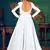 White embroidered georgette EVENING LONG GOWN