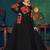 Black embroidered georgette EVENING LONG GOWN
