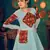 Sky-blue embroidered georgette EVENING LONG GOWN