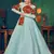 Sky-blue embroidered georgette EVENING LONG GOWN