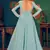 Sky-blue embroidered georgette EVENING LONG GOWN