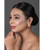 Classic Ruby beaded  Gold Tone Kundan Inspired earrings