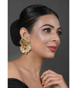 Gold Tone Kundan Inspired Earrings