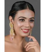 Pink beaded Handcrafted Kundan earrings