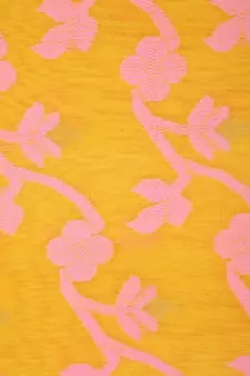 Pinkloom Women'S Yellow Hand Woven Jamdani-Sarees Without Blouse
