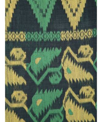 PinkLoom Women's green hand woven jamdani-sarees Without Blouse 4