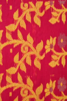 Pinkloom Women'S Red Hand Woven Jamdani-Sarees Without Blouse