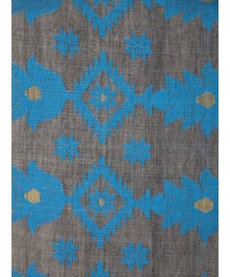 Pinkloom Women'S Grey Hand Woven Jamdani-Sarees Without Blouse 4