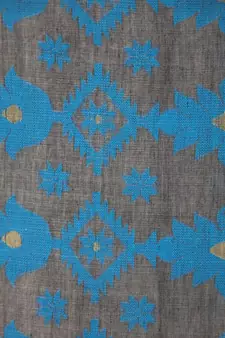 Pinkloom Women'S Grey Hand Woven Jamdani-Sarees Without Blouse