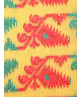 Pinkloom Women'S Yellow Hand Woven Jamdani-Sarees Without Blouse 4