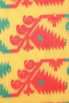 Pinkloom Women'S Yellow Hand Woven Jamdani-Sarees Without Blouse