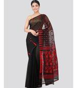 Pinkloom Women'S Black Hand Woven Jamdani-Sarees Without Blouse