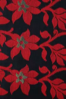 Pinkloom Women'S Black Hand Woven Jamdani-Sarees Without Blouse