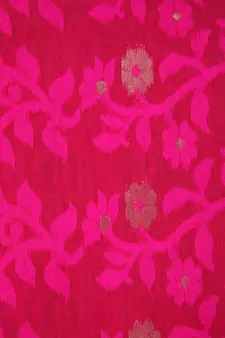 Pinkloom Women'S Pink Hand Woven Jamdani-Sarees Without Blouse