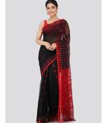 Pinkloom Women'S Black Hand Woven Jamdani-Sarees Without Blouse
