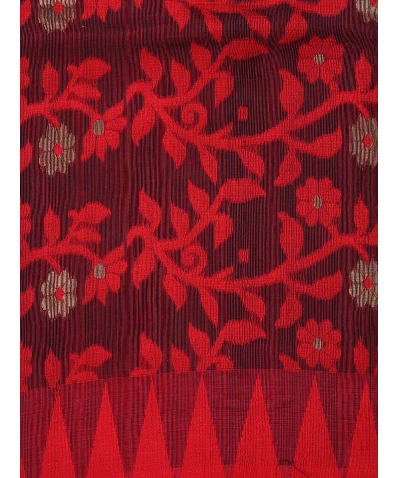 Pinkloom Women'S Black Hand Woven Jamdani-Sarees Without Blouse