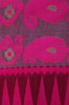 Pinkloom Women'S Grey Hand Woven Jamdani-Sarees Without Blouse