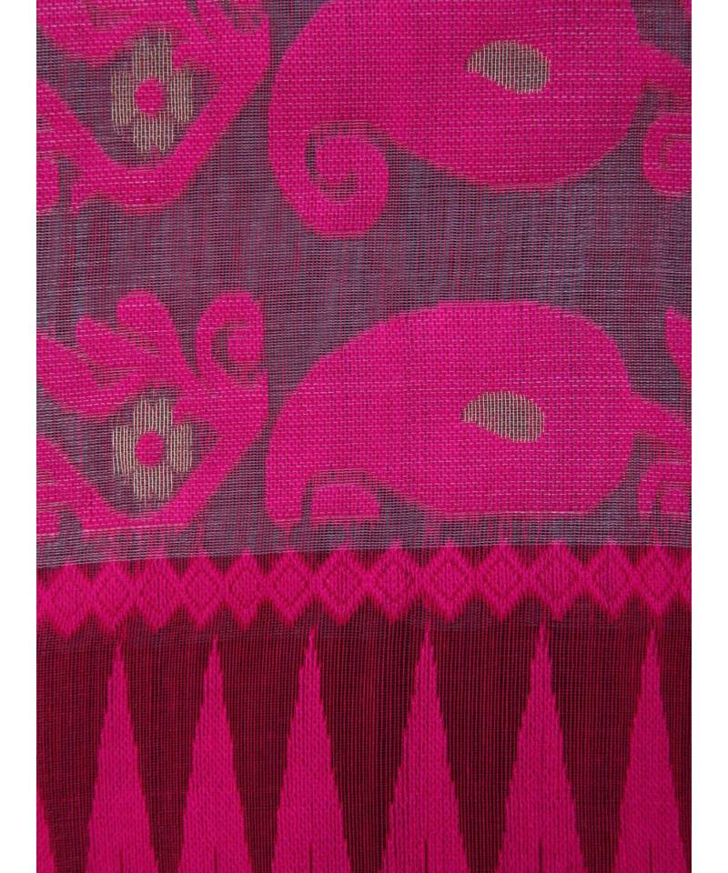 Pinkloom Women'S Grey Hand Woven Jamdani-Sarees Without Blouse