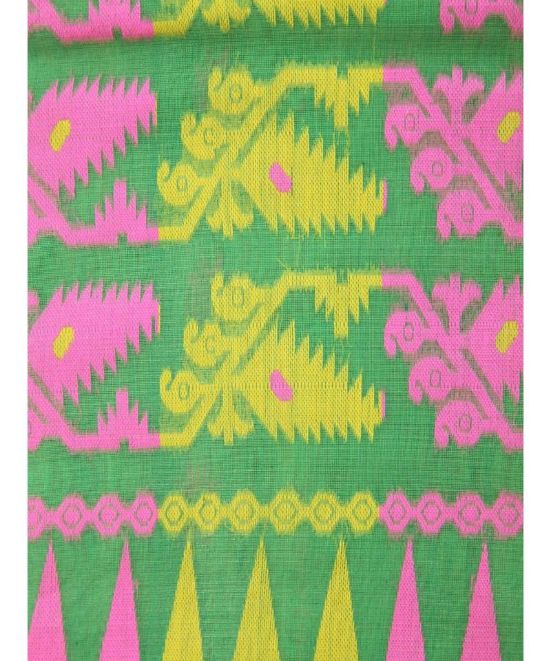 Pinkloom Women'S Green Hand Woven Jamdani-Sarees Without Blouse