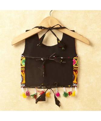 Banjara India Kutchi Emboidered Black Girls Chaniya Choli with Dupatta (CC-POP) - Black 5