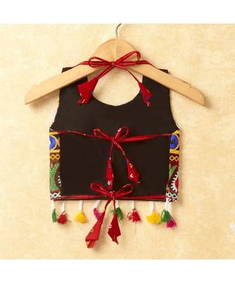 Banjara India Kutchi Emboidered White Girls Chaniya Choli with Dupatta (CC-POP) - Red 3