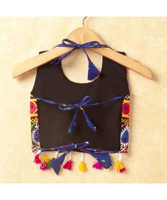 Banjara India Kutchi Emboidered Red Girls Chaniya Choli with Dupatta (CC-POP) - Blue 3