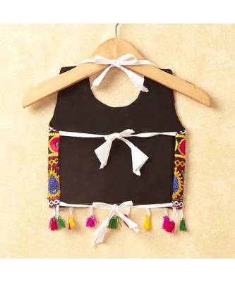 Banjara India Kutchi Emboidered Orange Girls Chaniya Choli with Dupatta (CC-DROP) - WHITE 5