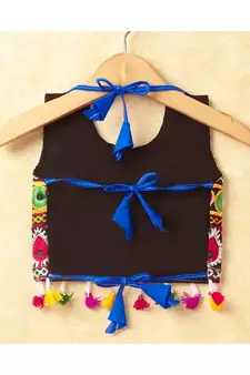 Banjara India Kutchi Emboidered Pink Girls Chaniya Choli with Dupatta (CC-DROP) - BLUE