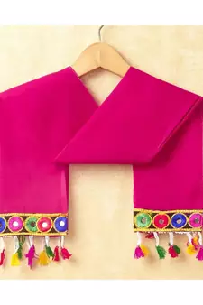 Banjara India Kutchi Emboidered Pink Girls Chaniya Choli with Dupatta (CC-DROP) - BLUE