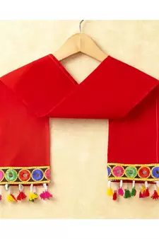Banjara India Kutchi Emboidered White Girls Chaniya Choli with Dupatta (CC-DROP) - YELLOW