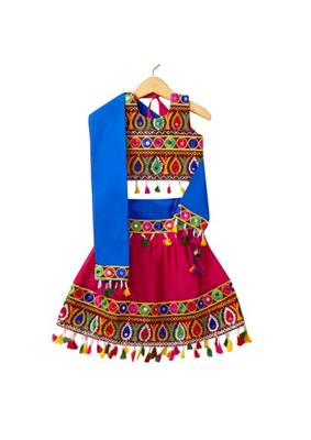 Banjara India Kutchi Emboidered Blue Girls Chaniya Choli with Dupatta (CC-DROP) - PINK 1