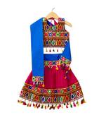 Banjara India Kutchi Emboidered Blue Girls Chaniya Choli with Dupatta (CC-DROP) - PINK