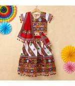 Banjara India Kutchi Emboidered White Girls Chaniya Choli with Dupatta (CC-WAVE) - WHITE