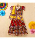 Banjara India Kutchi Emboidered Red Girls Chaniya Choli with Dupatta (CC-WAVE) - Red