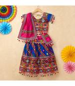 Banjara India Kutchi Emboidered Blue Girls Chaniya Choli with Dupatta (CC-WAVE) - Blue