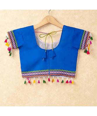 Banjara India Kutchi Emboidered Blue Girls Chaniya Choli with Dupatta (CC-WAVE) - Blue 2