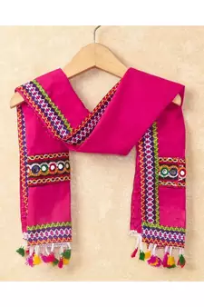Banjara India Kutchi Emboidered Green Girls Chaniya Choli with Dupatta (CC-WAVE) - Green
