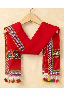 Banjara India Kutchi Emboidered Yellow Girls Chaniya Choli with Dupatta (CC-WAVE) - YELLOW